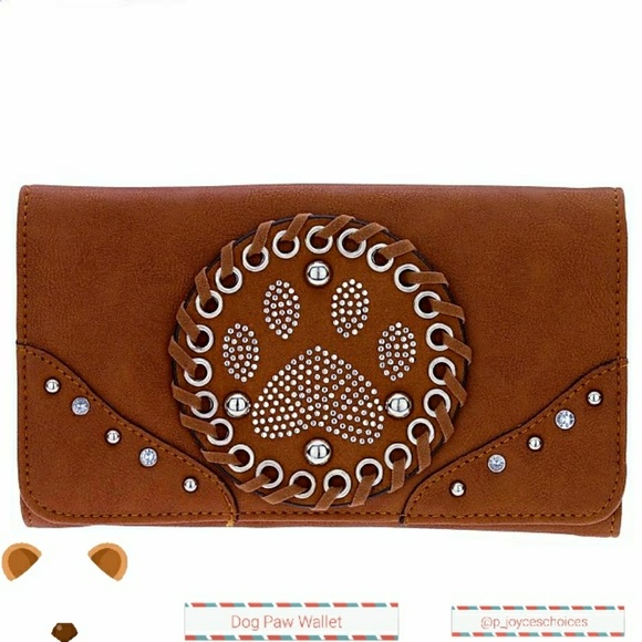 Gifted/Brown faux suede Crystal embellished wallet - Picture 1 of 2
